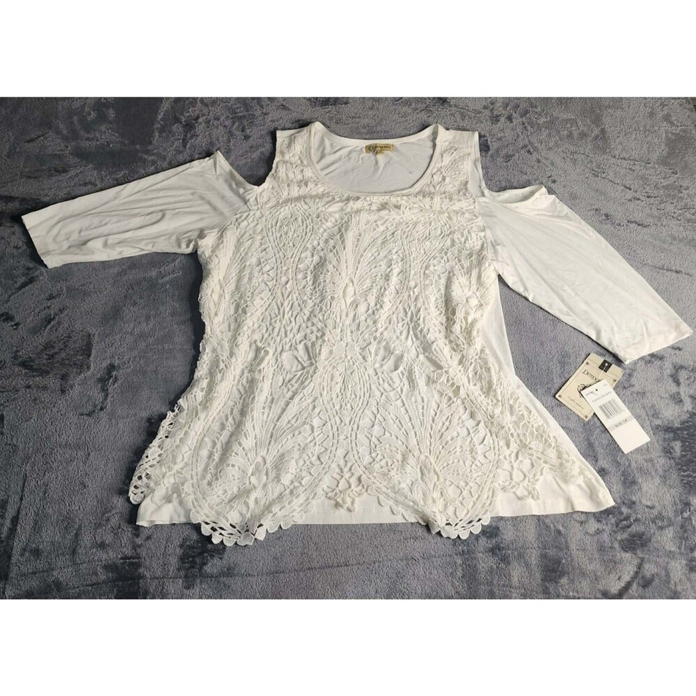 Democracy Blouse Cold Shoulder Size 1X NWT